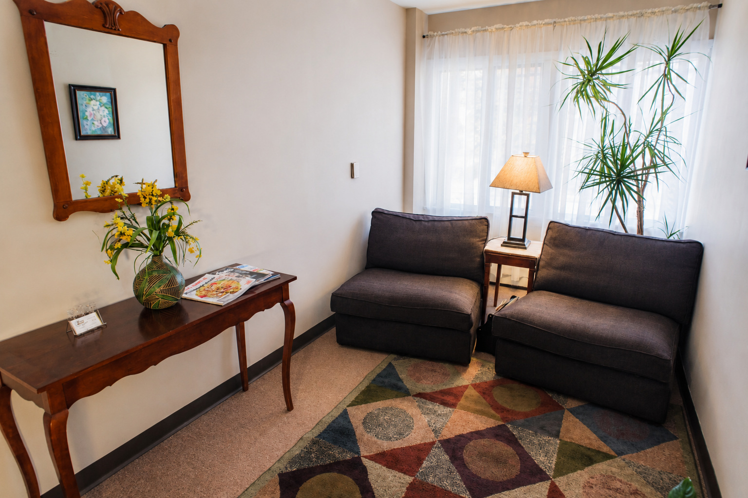 Comfortable waiting area at Watertown Massage Associates